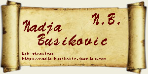 Nadja Bušiković vizit kartica